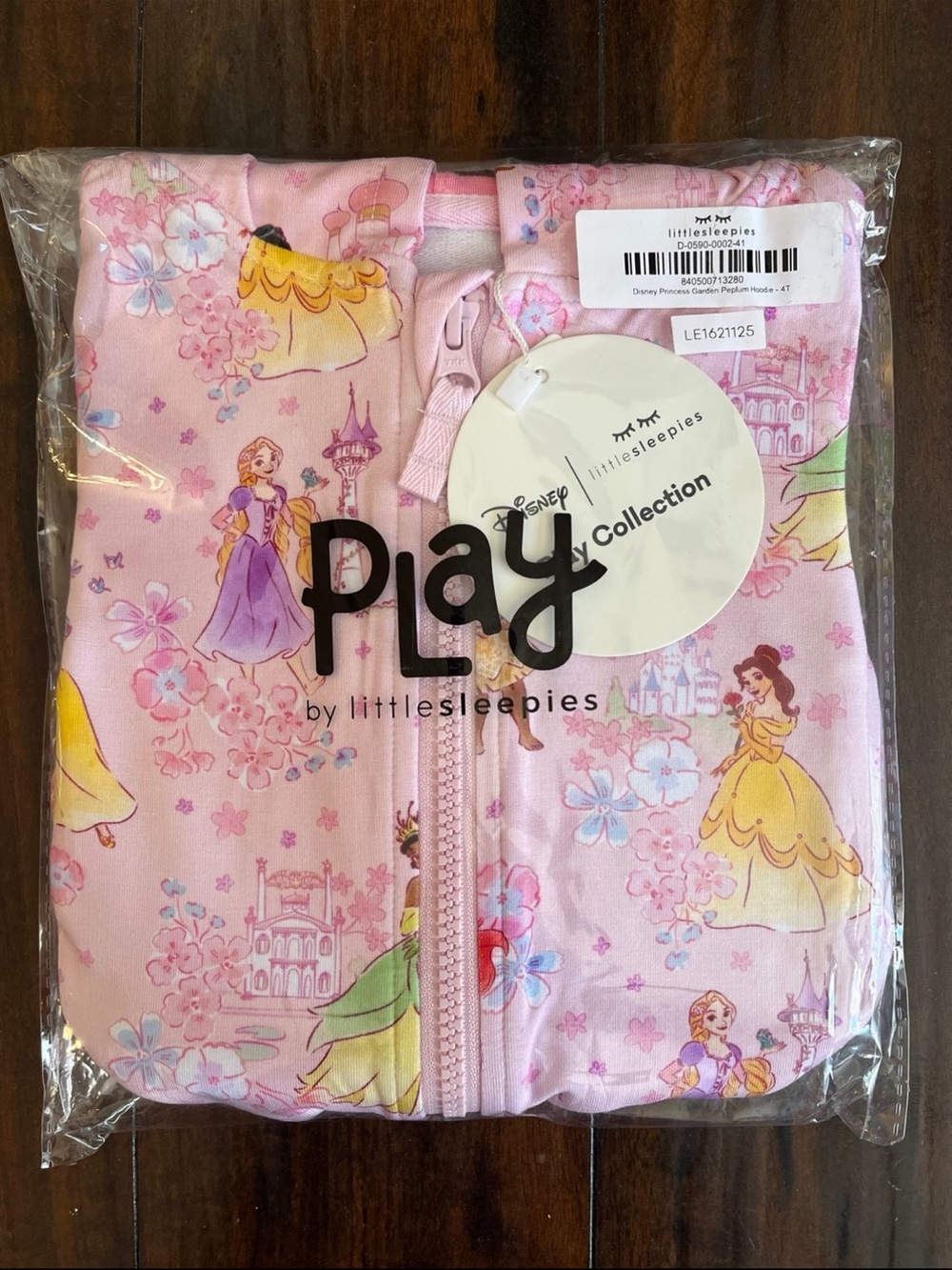 Little Sleepies Princess garden peplum hoodie